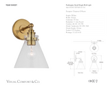 Parkington Small Single Vägglampa — Chapman & Myers for Visual Comfort & Co. måttskiss