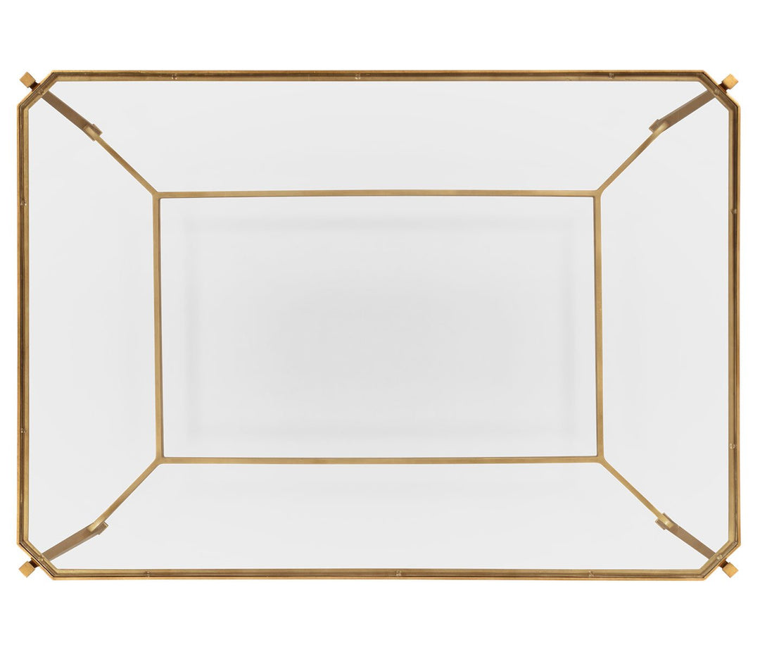 Coffee Table Contemporary with Glass Top - Bronze