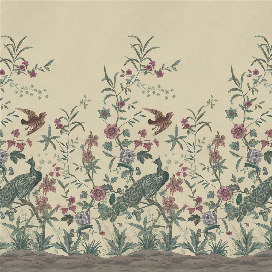 Peacock Toile Scene 1 Tapet — Designers Guild