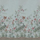 Peacock Toile Scene 1 Sky Blue — Designers Guild tapet