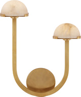 Pedra 15" Asymmetrical Right Wall Light — Kelly Wearstler for Visual Comfort & Co. — Antique-Burnished Brass with Alabaster