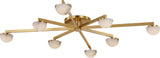 Pedra Extra Large Staggered Arm Plafond — Kelly Wearstler for Visual Comfort & Co. — Antique-Burnished Brass with Alabaster