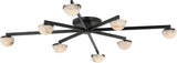 Pedra Extra Large Staggered Arm Plafond — Kelly Wearstler for Visual Comfort & Co. — Bronze with Alabaster