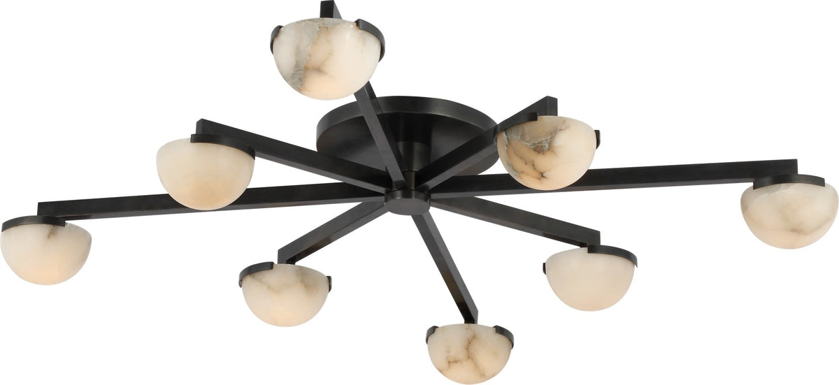 Pedra Large Staggered Arm Plafond — Kelly Wearstler for Visual Comfort & Co. — Bronze with Alabaster