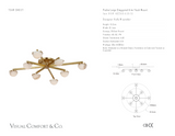 Pedra Large Staggered Arm Plafond — Kelly Wearstler for Visual Comfort & Co. måttskiss