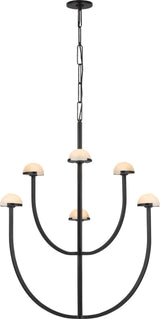 Pedra Large Two-Tier Takkrona — Kelly Wearstler for Visual Comfort & Co. — Bronze with Alabaster