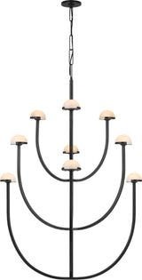 Pedra X-Large Three-Tier Takkrona — Kelly Wearstler for Visual Comfort & Co. — Bronze with Alabaster