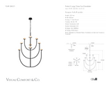 Pedra X-Large Three-Tier Takkrona — Kelly Wearstler for Visual Comfort & Co. måttskiss