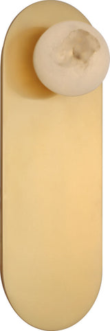 Pertica 9" Wall Light — Kelly Wearstler for Visual Comfort & Co. — Mirrored Antique Brass with Alabaster