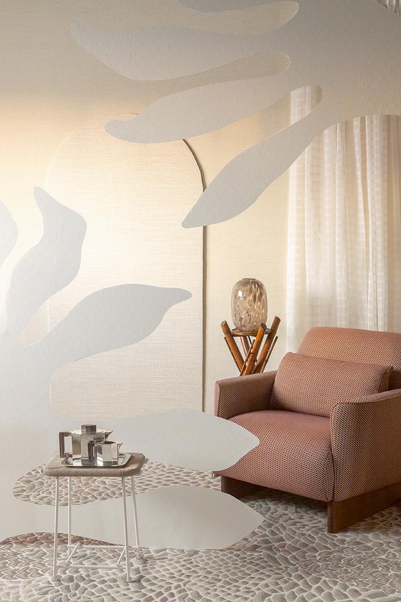 Petunia room setting — Pierre Frey wallpaper
