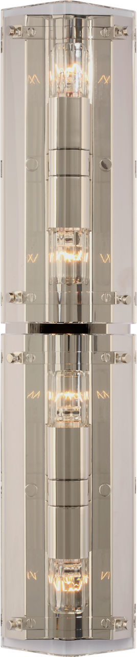 Clayton 25" Wall Vägglampa — Visual Comfort — Crystal and Polished Nickel / Utan ljuskälla