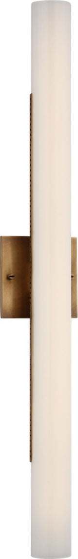 Precision 28" Vägglampa — Kelly Wearstler for Visual Comfort & Co. — Antique-Burnished Brass with White Glass