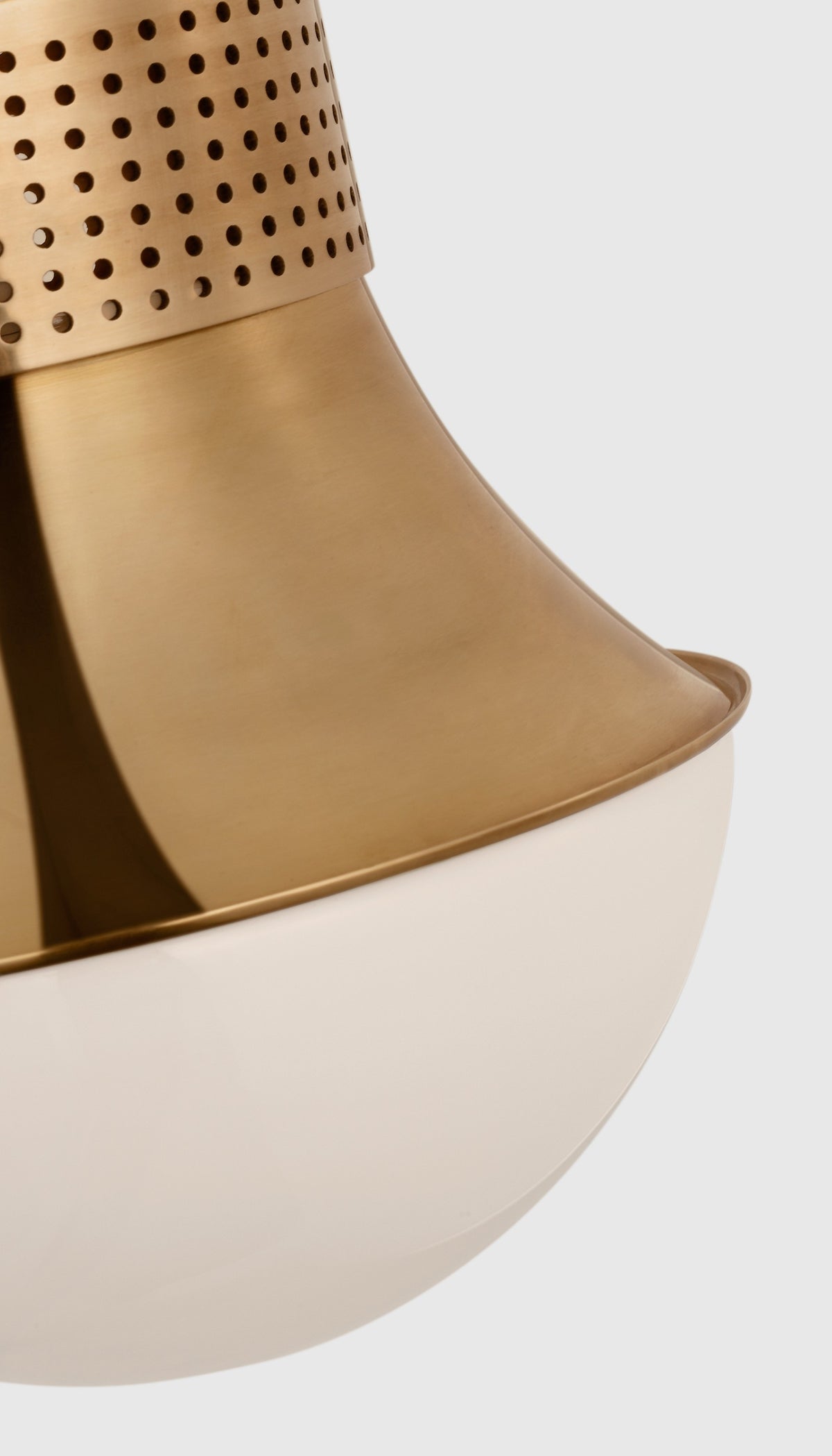 Precision 9" Plafond — Kelly Wearstler for Visual Comfort & Co. — Antique-Burnished Brass with White Glass detaljbild