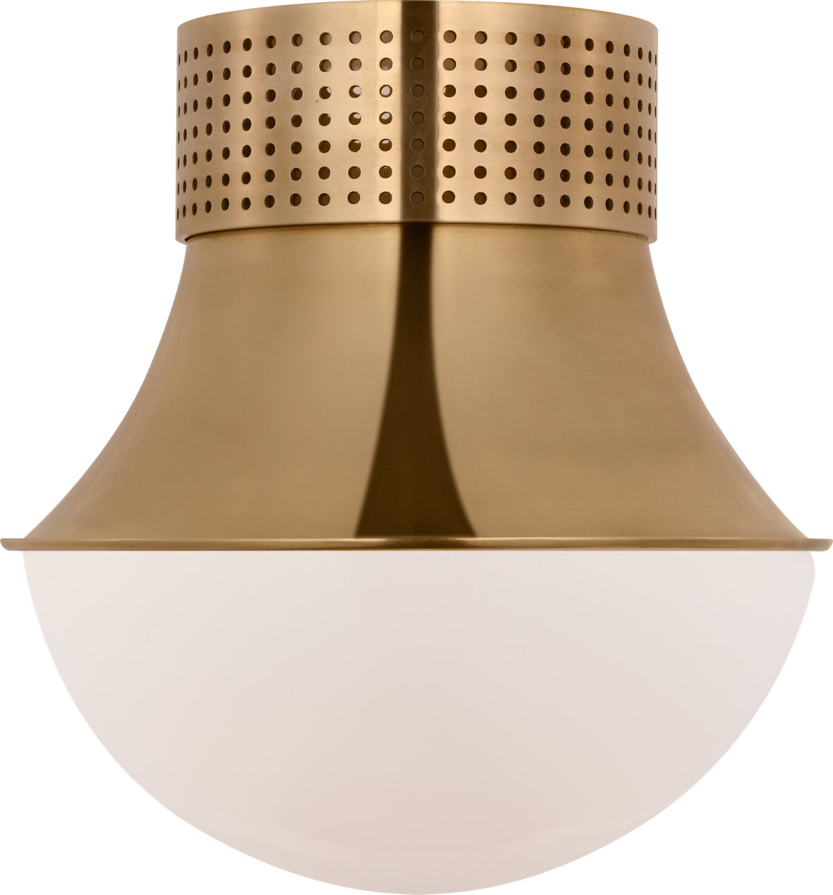 Precision 9" Plafond — Kelly Wearstler for Visual Comfort & Co. — Antique-Burnished Brass with White Glass