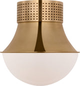 Precision 9" Plafond — Kelly Wearstler for Visual Comfort & Co. — Antique-Burnished Brass with White Glass
