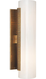 Precision Cylinder Wall Light — Kelly Wearstler for Visual Comfort & Co. — Antique-Burnished Brass with White Glass