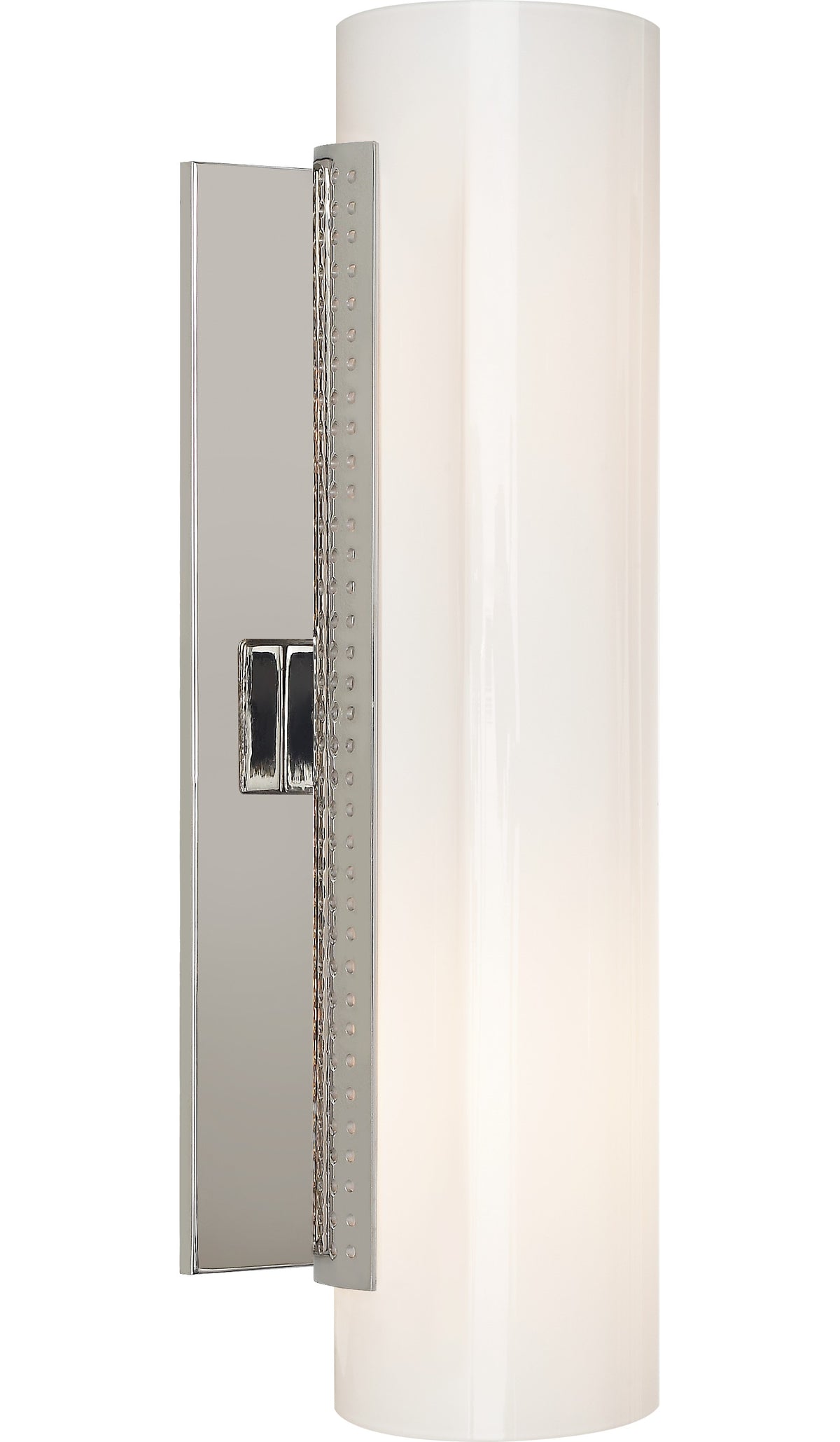 Precision Cylinder Wall Light — Kelly Wearstler for Visual Comfort & Co. — Polished Nickel with White Glass