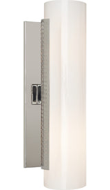 Precision Cylinder Wall Light — Kelly Wearstler for Visual Comfort & Co. — Polished Nickel with White Glass