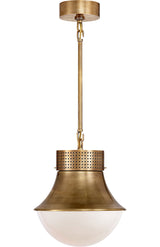 Precision Takpendel — Kelly Wearstler for Visual Comfort & Co. — Antique-Burnished Brass with White Glass