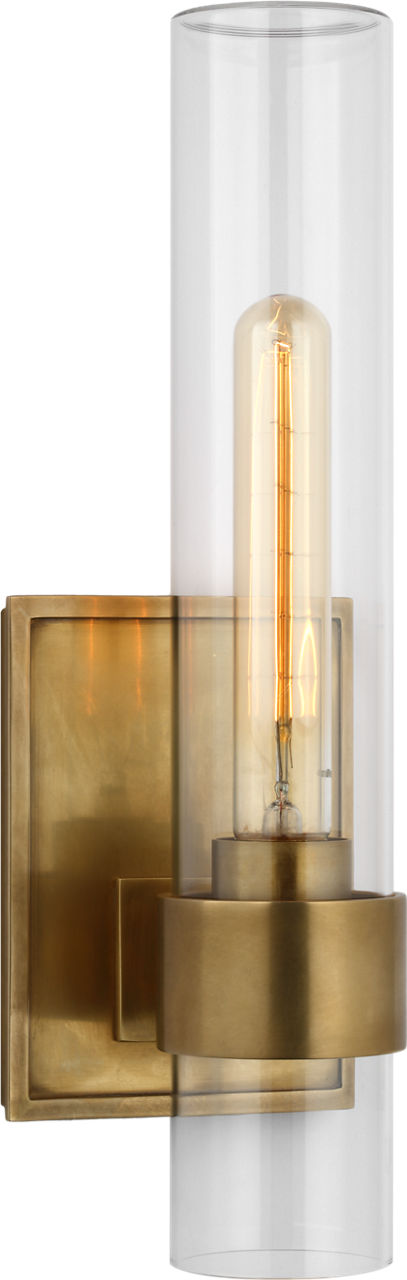 Presidio 14" Outdoor Outdoor Light — Ian K. Fowler for Visual Comfort & Co. — Hand-Rubbed Antique Brass with Clear Glass
