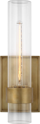 Presidio 18" Outdoor Utomhuslampa — Ian K. Fowler for Visual Comfort & Co. — Hand-Rubbed Antique Brass with Clear Glass detaljbild