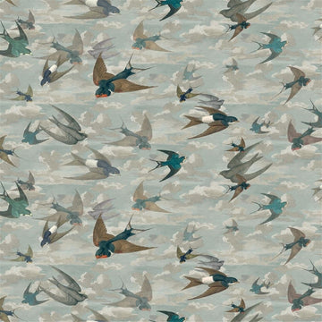 Chimney Swallows Tygprov Sky Blue