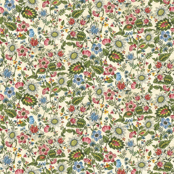 Folk Flower Tygprov Parchment