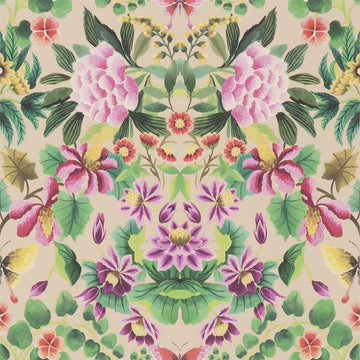Ikebana Damask Tapetprov Fuchsia