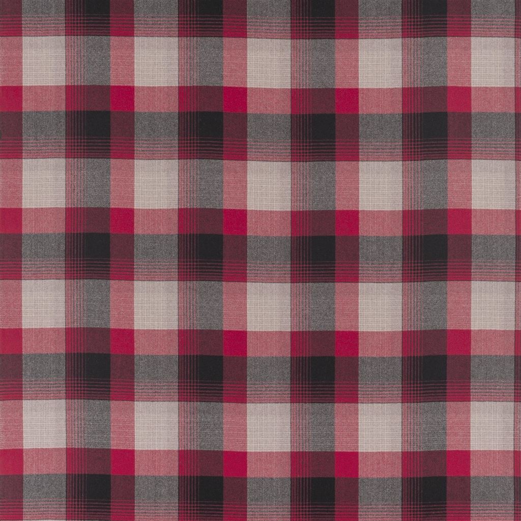Market Street Plaid Tygprov Cardinal