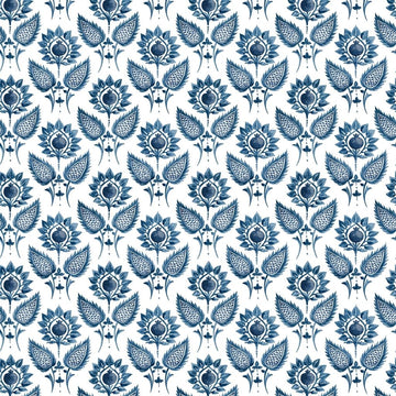 Medici Flower Tygprov Indigo