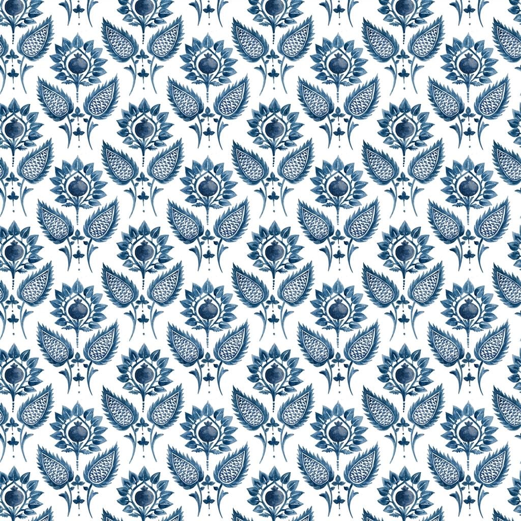 Medici Flower Tygprov Indigo