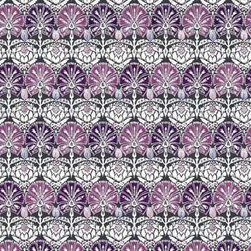 Ottoman Damask Tygprov Aubergine