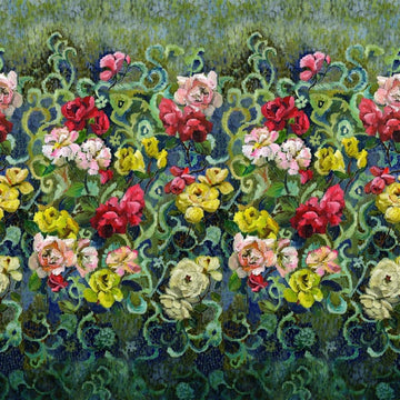 Tapestry Flower Tapetprov Vintage Green