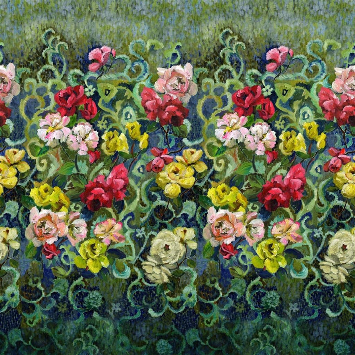 Tapestry Flower Tapetprov Vintage Green