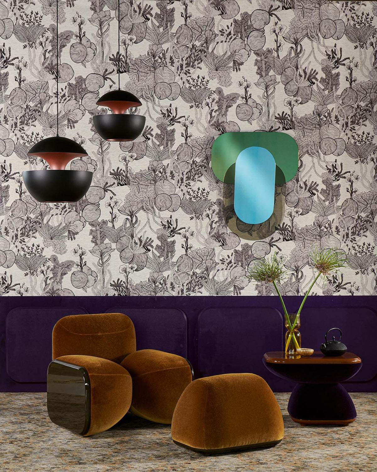 Punta Cana room setting — Pierre Frey wallpaper