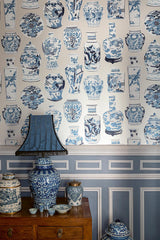 Qinghua Grand room setting — Pierre Frey wallpaper