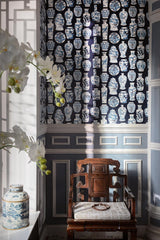 Qinghua Petit room setting — Pierre Frey wallpaper