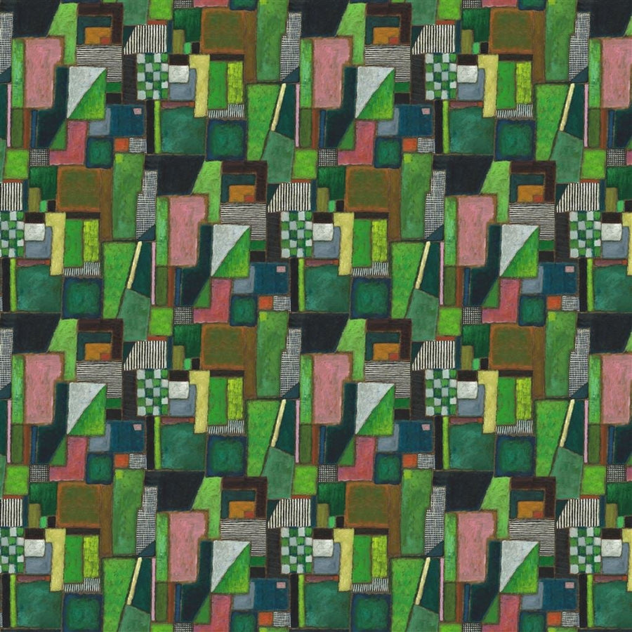 Raku Patchwork Emerald Tapet — Designers Guild