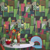 Raku Patchwork Emerald Tapet — Designers Guild i miljö