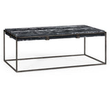 Rectangular Iron Coffee Table with a Black Marble Top