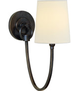 Reed Single -seinävalaisin — Thomas O'Brien for Visual Comfort & Co. — Bronze with Linen Shade