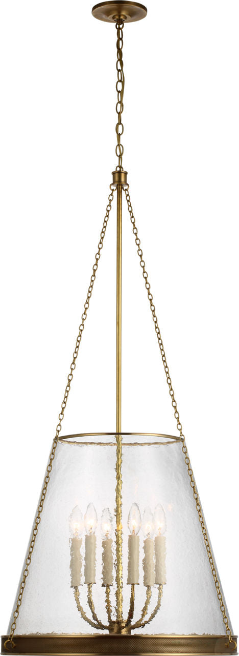Reese 22" Takkrona — Marie Flanigan for Visual Comfort & Co. — Soft Brass with Clear Restoration Glass