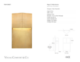 Rega 12" Wide Utomhuslampa — Kelly Wearstler for Visual Comfort & Co. måttskiss