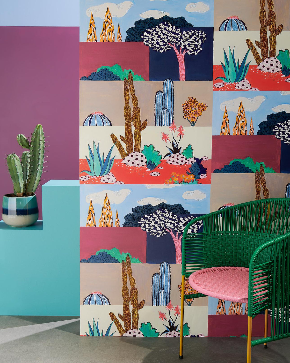 Riad room setting — Pierre Frey wallpaper