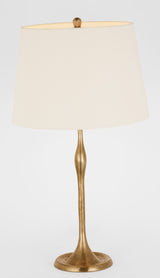 Romero Medium Bordslampa — Schumacher for Visual Comfort & Co. — Hand-Rubbed Antique Brass with 16" Linen Empire Shade detaljbild