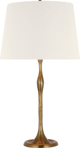 Romero Medium Bordslampa — Schumacher for Visual Comfort & Co. — Hand-Rubbed Antique Brass with 16" Linen Empire Shade