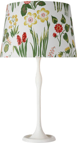 Romero Medium Bordslampa — Schumacher for Visual Comfort & Co. — Plaster White with Schumacher 16" Pink Carly Empire Shade