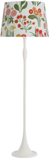 Romero Medium Floor Lamp — Schumacher for Visual Comfort & Co. — Plaster White with Schumacher 18" Pink Carly Empire Shade