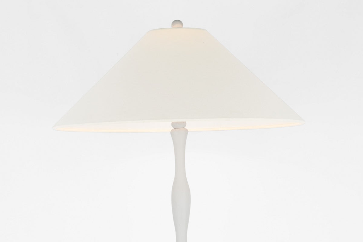Romero Medium Golvlampa — Schumacher for Visual Comfort & Co. — Plaster White with 21" Linen Flare Shade detaljbild