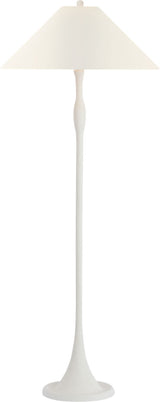 Romero Medium Floor Lamp — Schumacher for Visual Comfort & Co. — Plaster White with 21" Linen Flare Shade